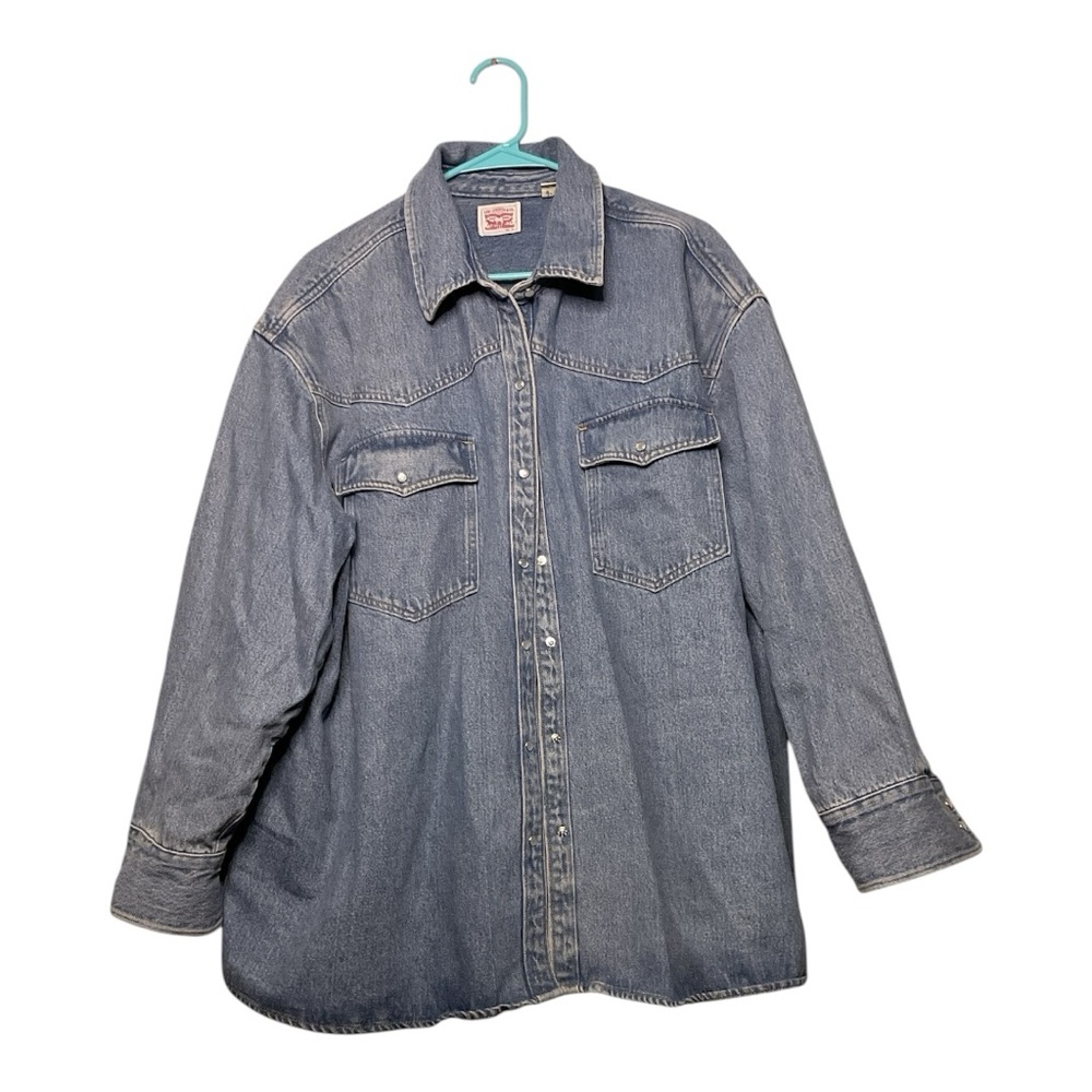 Men’s Levi’s pearl snap heavyweight denim shirt, size 3X‎